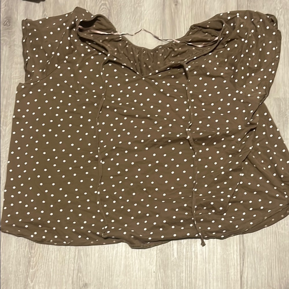 Polka Dot Brown Women's Maternity Top